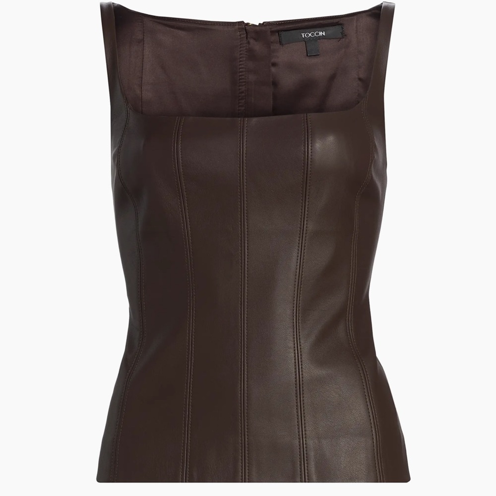 Toccin Brown Leather Top
